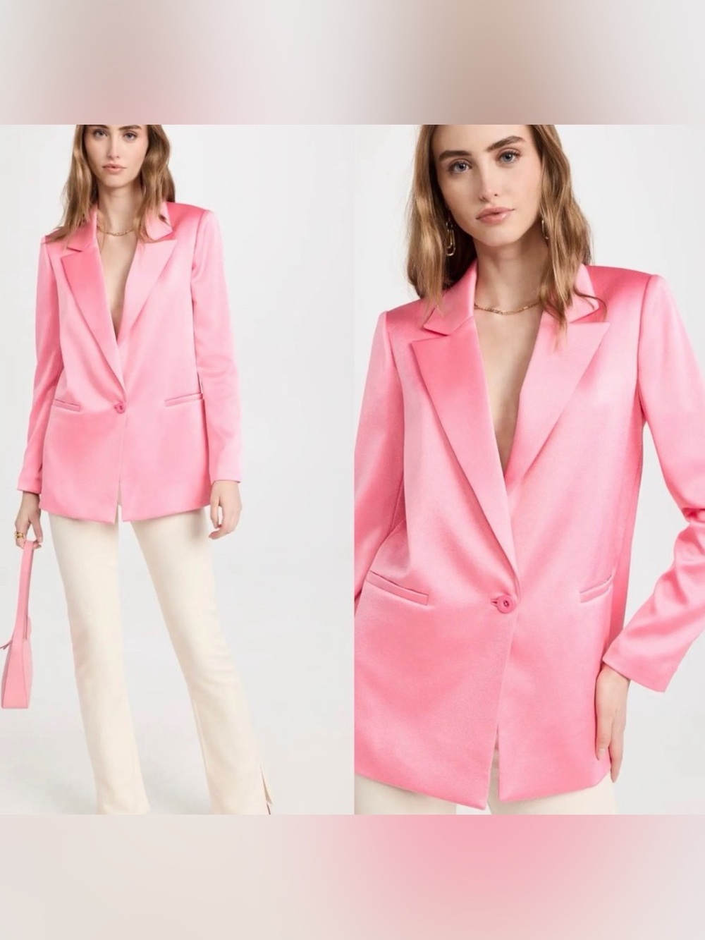 Primrose Pink NWOT Alice + Olivia Satin Blazer| Sz 6